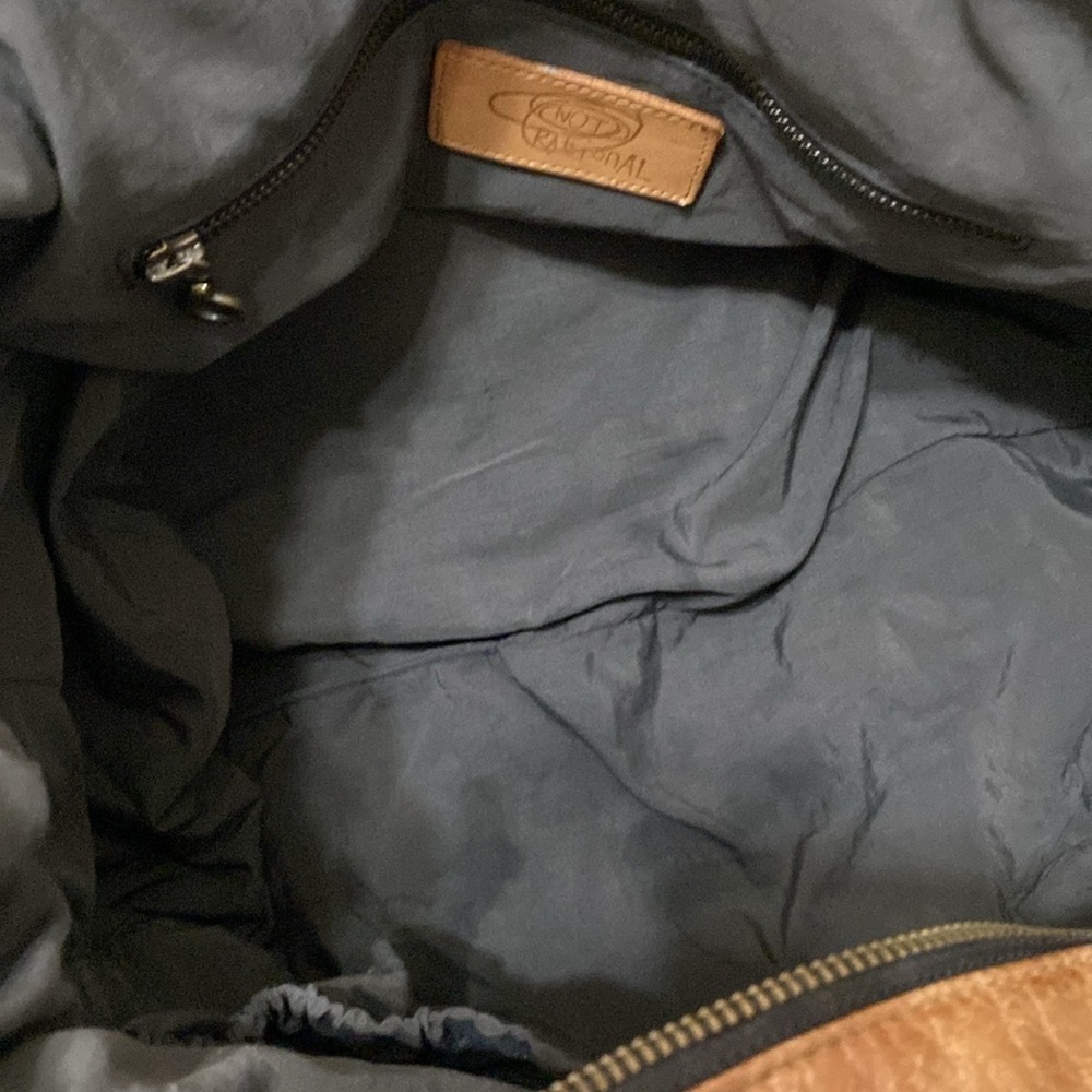 Not Rational Large Diaper/Day Brown Leather Bag with Adjustable Straps - Picture 6 of 11